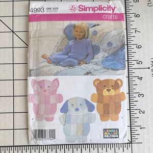 Vintage Simplicity 4993 Craft Pattern Large Stuffed Animal Floor Cushions Cat